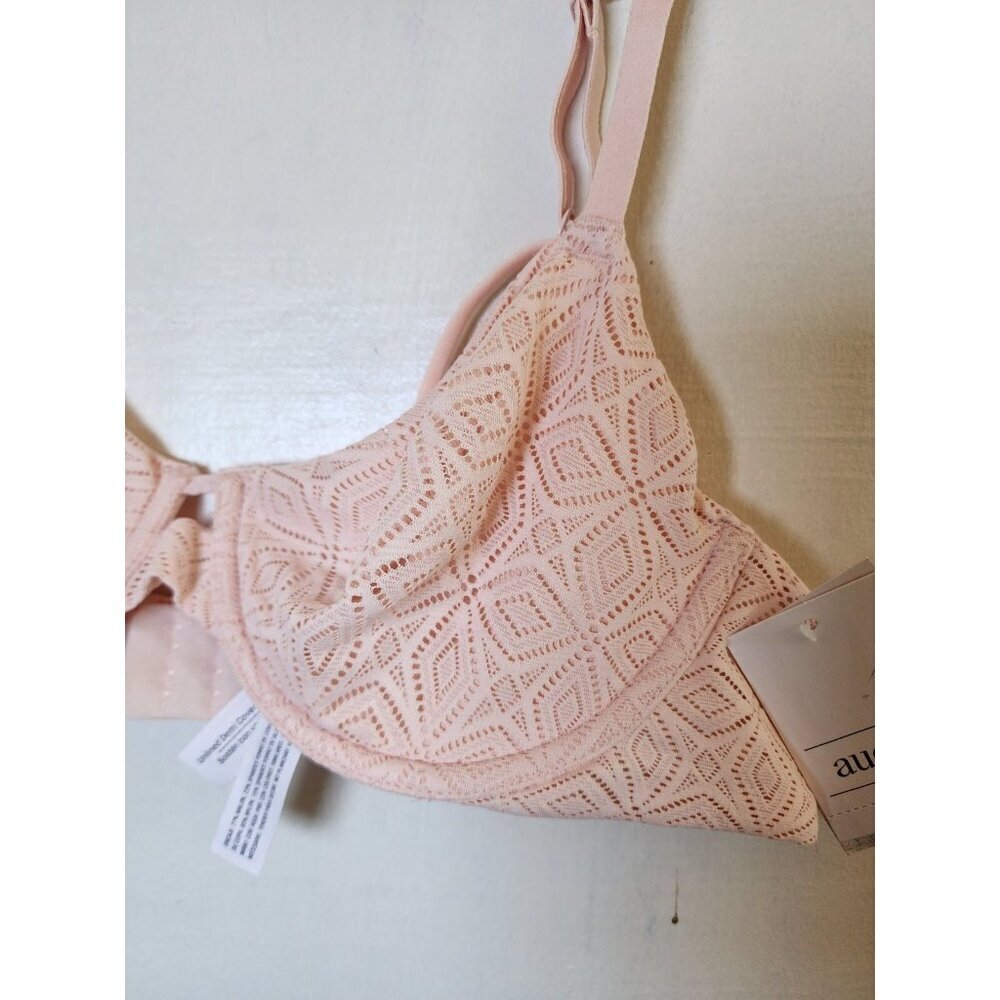 NWOT Auden Women's Pink Underwire Sheer Sexy Bra Adjustable Straps Size 32A - Picture 4 of 5